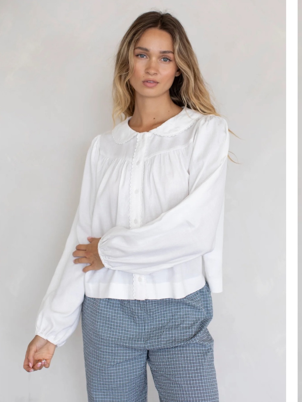 White Peter Pan Collar Blouse